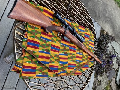 Model 702 KRICO 222 rem mannlicher with German Pecar 4-10 power variable double set triggers Nice