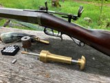 Percussion Civil War sniper rifle /chunk gun/heavy barrel target rifle 40 caliber named Red Bull by Wm Craig - 1 of 14