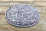 Civil War Confederate Solid Cast Pewter Georgia State Seal Box Plate - 1 of 2