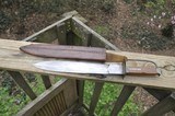 Confederate Civil War Period Spear Point Hand Forged Bowie Knife with Scabbard - 1 of 6