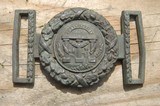 Civil War Period, Confederate Made Georgia State Seal Tongue in Wreath Belt Plate, sand cast - 1 of 3