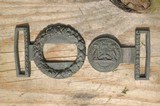 Civil War Period, Confederate Made Georgia State Seal Tongue in Wreath Belt Plate, sand cast - 3 of 3