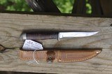 3 Mini Hunting Knives, Case, Kbar. Unknown Custom Made, Scabbards - 5 of 8