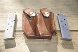 Leather WW 2 Ammo Pouch with Two Colt 45 Auto Magazine Clips