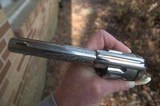 1895 Colt 45 Long Revolver, Engraved, Nickeled, Gold Washed, Engraved by Bernie Wolfe - 4 of 7