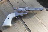 1895 Colt 45 Long Revolver, Engraved, Nickeled, Gold Washed, Engraved by Bernie Wolfe - 1 of 7