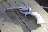 1895 Colt 45 Long Revolver, Engraved, Nickeled, Gold Washed, Engraved by Bernie Wolfe - 2 of 7
