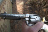 1895 Colt 45 Long Revolver, Engraved, Nickeled, Gold Washed, Engraved by Bernie Wolfe - 6 of 7