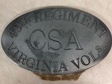 49rh REGIMENT VIRGINIA VOLs CSA Belt Plate - 4 of 4