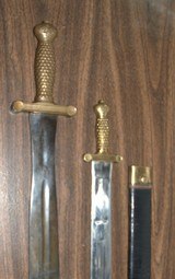 TWO VERY RARE ORIGINAL CIVIL WAR PERIOD ARTILLERY SHORT SWORDS, CHILD'S SWORD - 3 of 6