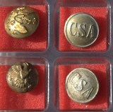MILITARY BUTTONS 19TH CENTURY CSA GILDED PEWTER COAT BUTTONS