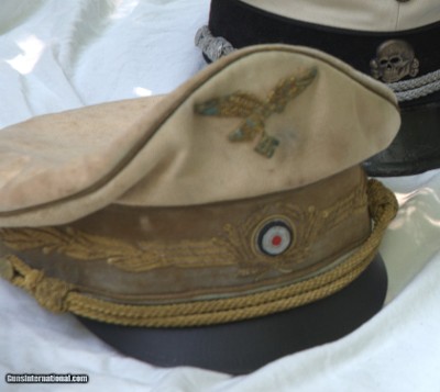 VERY EARLY GERMAN WW 2 HERMAN GORING WHITE SUMMER VISOR