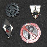 GERMAN WW 2 AWARD PINS AND DEVICES, SS, RAD, GOLD SPORTS BADGE PINS, RIBBON BAR DEVICES - 4 of 5