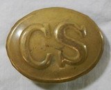 CIVIL WAR CONFEDERATE OVAL C S BELT PLATE - 1 of 3