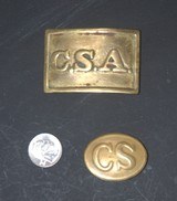 CIVIL WAR CONFEDERATE OVAL C S BELT PLATE - 2 of 3