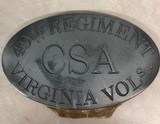 THE ORIGINAL CIVIL WAR CONFEDERATE 49TH REGIMENT VIRGINIA VOLs BELT PLATE - 4 of 4