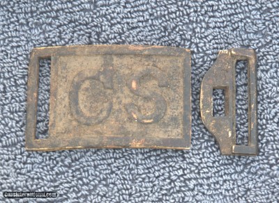 CIVIL WAR PERIOD RECTANGULAR C S BELT PLATE
