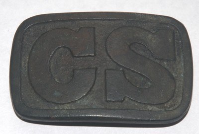 ORIGINAL CIVIL WAR TENNESSEE C S ROUND CORNER, SPUN HOOKS BUCKLE