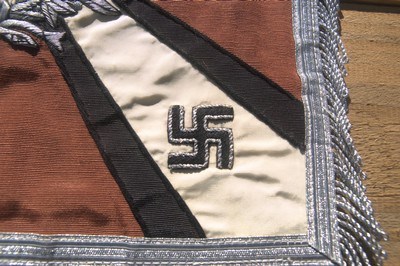 GERMAN WW 2? LUFTWAFFE NACHT RICHTEN HAND EMBROIDERED BANNER - Image 3 of 6