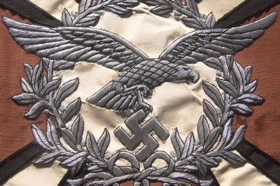 GERMAN WW 2? LUFTWAFFE NACHT RICHTEN HAND EMBROIDERED BANNER - Image 2 of 6
