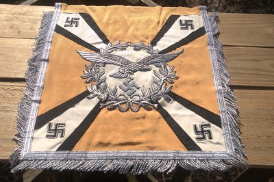 GERMAN WW 2? LUFTWAFFE FLIEGER HAND EMBROIDERED BANNER - Image 1 of 2