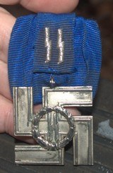 SS 12 YEAR LONG SERVICE AWARD MOUNTED WITH RIBBON BAR - Image 1 of 2