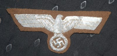 WW 2 GERMAN HAND ENBROIDERED BULLION ARMY BREAST EAGLE - Image 1 of 1