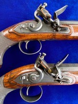 Cased Pair of large British Officer Flintlock Pistols - 6 of 15