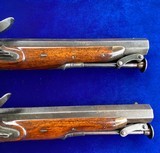Cased Pair of large British Officer Flintlock Pistols - 8 of 15