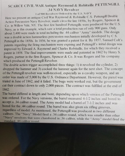 PETTENGILLNAVY 34 Cal. DA REVOLVER - Image 2 of 9