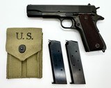 1944 Colt 1911A1, WWII, 2 Mags, Pouch & Holster - 1 of 15