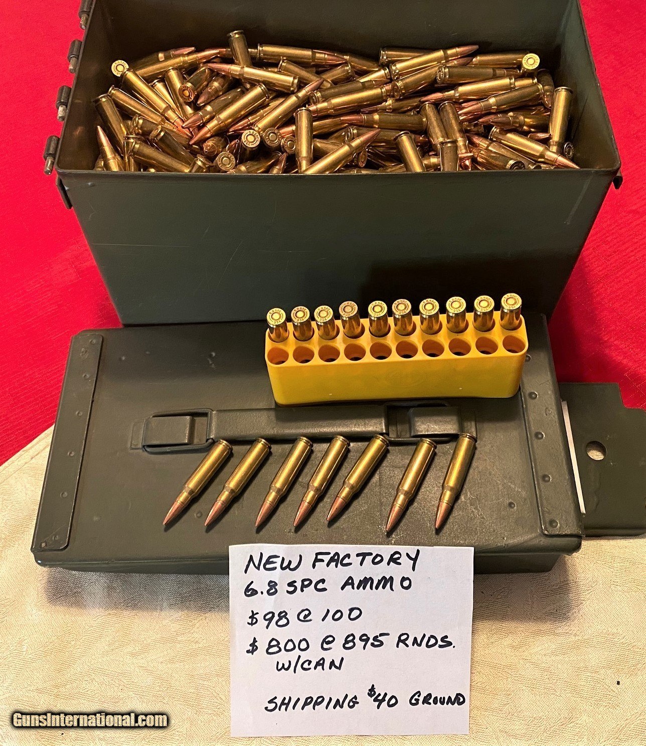 New bulk 6.8 SPC ammo with ammo can