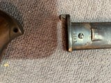 EARLY NORWEGIAN KRAG JORGENSEEN 1894 BAYONET MATCHING LOW NUMBERED NUMBERED SCABBARD PLUS FROG - 4 of 5