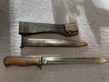 EARLY NORWEGIAN KRAG JORGENSEEN 1894 BAYONET MATCHING LOW NUMBERED NUMBERED SCABBARD PLUS FROG - 3 of 5