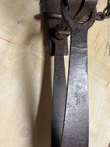 S. Newhouse No. 6 Grizzly Bear Trap, Riveted Teeth, 1860's Antique, Forged Springs, ROME On Base - 11 of 15