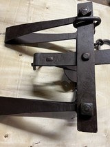 S. Newhouse No. 6 Grizzly Bear Trap, Riveted Teeth, 1860's Antique, Forged Springs, ROME On Base - 12 of 15