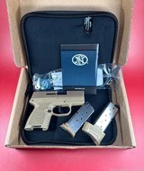 NIB FN 503 9mm FDE/FDE Pistol w/(1) 6rd & (1) 8rd 66-100098-9