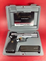 1991 Browning Hi power, Silver Chrome, Gold Trigger, Adj Sights, 9mm. Mint - 1 of 12