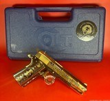 Colt Seattle Engraving El Jefe De Jefes 1911 38 Super 24K Gold, Diamonds - 3 of 15