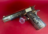 Colt Seattle Engraving El Jefe De Jefes 1911 38 Super 24K Gold, Diamonds - 2 of 15