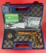 Colt Seattle Engraving El Jefe De Jefes 1911 38 Super 24K Gold, Diamonds - 5 of 15