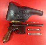 German Mauser Broomhandle 7.63x25mm C96, Holster, Tool, Loaders. Collectors - 1 of 14