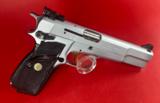 1993 Browning Hi power, Silver Chrome, Gold Trigger, Adj Sights, 9mm. Mint - 2 of 13