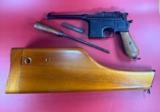 German Mauser Broomhandle 7.63x25mm C96, Stock Holster. Excellent Condition. Broom Handle - 1 of 17