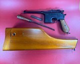 German Mauser Broomhandle 7.63x25mm C96, Stock Holster. Excellent Condition