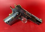 CUSTOM Colt 1911 High Polished Stainless, Engraved, Gold Plated. 38 Super. - 2 of 12