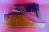 German Mauser Broomhandle 7.63x25mm C96, Stock Holster. Excellent Condition - 1 of 17
