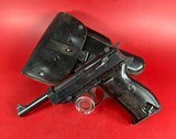 WWII 1943 WALTHER P38 CYQ Spreewerk. 9mm Holster. Excellent condition.