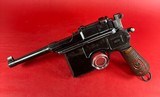 German Mauser Broomhandle Red 9. 9mm luger. Excellent Condition. Rare - 2 of 15