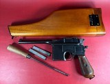 German Mauser Broomhandle 7.63x25mm C96, Stock Holster. Excellent Condition